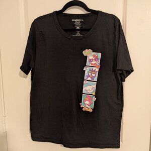 hello kitty and friends black tshirt sanrio polaroid pictures tee bioworld 2XL